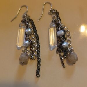Silpada Silver and Brown Dangle Earrings